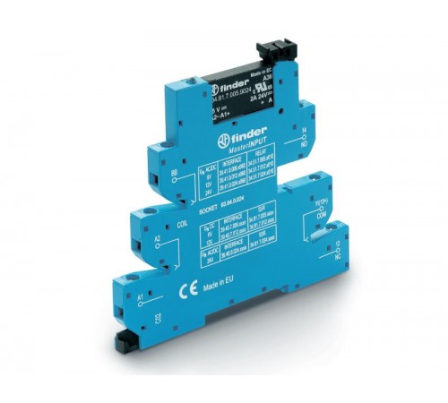 Интерфейсный модуль, твердотельное реле, серия MasterINPUT; выход 6A (24В DC); питание 24В AC/DC  394000249024  Finder