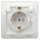 КВАРТА Белый Розетка 1-местная с заземлением со шторками с крышкой керамика 16А РСбш10-3-ККБ-44 IP44  ERK70-K01-10-DM-44  GENERICA
