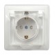 КВАРТА Белый Розетка 1-местная с заземлением со шторками с крышкой керамика 16А РСбш10-3-ККБ-44 IP44  ERK70-K01-10-DM-44  GENERICA