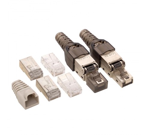 Коннектор TERACOM PRO полевой заделки RJ-45 (8P8C) экранированный STP для кабеля Cat.6A  TRP-PLUG-6ASTP-FST  EKF