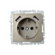 BRITE Розетка с заземлением со шторками 16А с USB A+A 3,1А РЮш10-2-БрШ шампань  BR-R14-16-U21-D31-K37  IEK