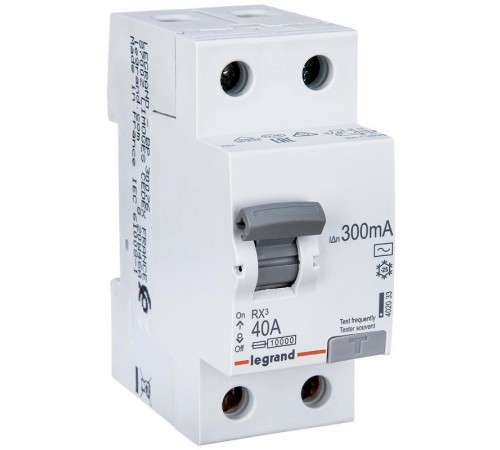 Выключатель дифференциальный (УЗО) RX3 2п 40А 300мА тип AC  402033  Legrand