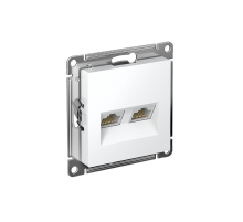 AtlasDesign Белый Розетка 2-ая компьютерная RJ45+RJ45, кат.5E, механизм  ATN000185  SE