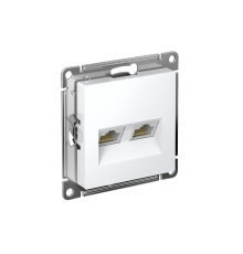AtlasDesign Белый Розетка 2-ая компьютерная RJ45+RJ45 кат.6А  ATN000188  SE
