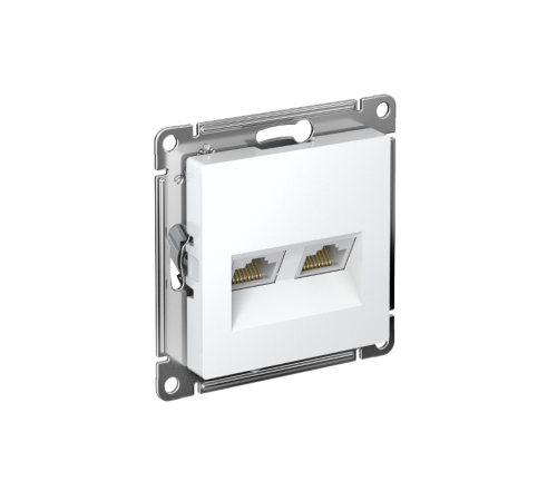 AtlasDesign Белый Розетка 2-ая компьютерная RJ45+RJ45, кат.5E, механизм  ATN000185  SE