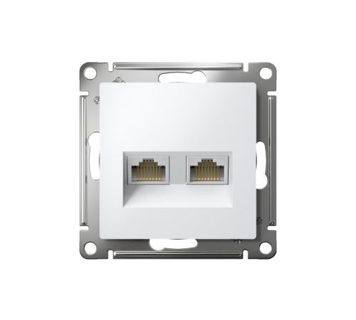 AtlasDesign Белый Розетка 2-ая компьютерная RJ45+RJ45, кат.5E, механизм  ATN000185  SE
