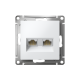 AtlasDesign Белый Розетка 2-ая компьютерная RJ45+RJ45, кат.5E, механизм  ATN000185  SE