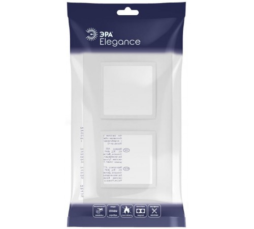 Рамка для розеток и выключателей Elegance 14-5012-01М Classic, на 2 поста, белый матовый  Б0065824  ЭРА