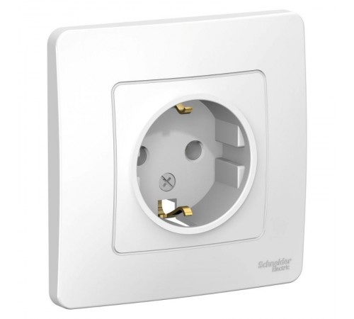 Blanca Белый С/У Розетка с заземлением без шторок, 16А, 250В  BLNRS001011  SE