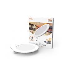 Светильник светодиодный встраиваемый ультратонкий круглый IP20 15W 2700K  939111115  Gauss