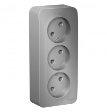 Blanca Алюминий О/У с изолирующей пластиной Розетка 3-ая без заземления без шторок 16А, 250В  BLNRA000313  SE