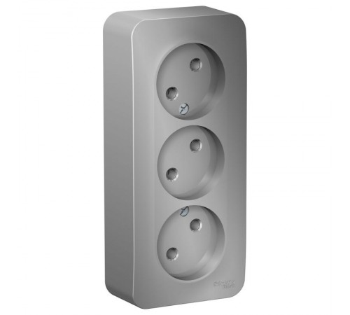 Blanca Алюминий О/У с изолирующей пластиной Розетка 3-ая без заземления без шторок 16А, 250В  BLNRA000313  SE