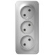 Blanca Алюминий О/У с изолирующей пластиной Розетка 3-ая без заземления без шторок 16А, 250В  BLNRA000313  SE