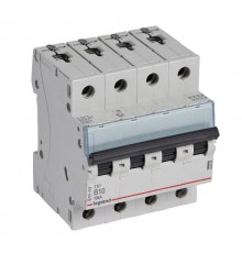 Автоматический выключатель TX 6000 - 10 кА - тип характеристики B - 4П - 400 В~ - 10 А - 4 модуля  403900  Legrand