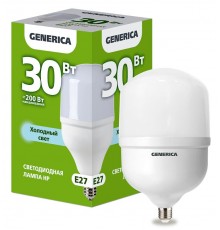 Лампа светодиодная HP 30Вт 230В 6500К E27   LL-HP-30-230-65-E27-G  GENERICA