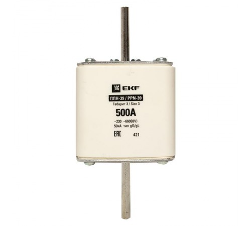 Плавкая вставка ППН-39 630/500А габарит 3  fus-39/630/500  EKF