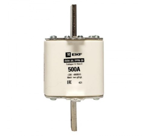 Плавкая вставка ППН-39 630/500А габарит 3  fus-39/630/500  EKF