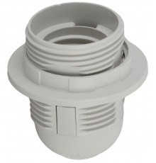 Патрон Е27 с кольцом, пластик, белый (x50)  Б0043748  ЭРА