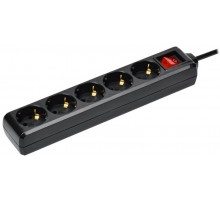 Удлинитель У05К 5 мест с/з 5м 3х1мм2 16А 250В чер.  WYP10-16-05-05-ZK-K02  IEK