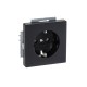 Розетка SCHUKO 16А 250В, серия solo/future, цвет чёрный бархат  2011-0-6211   2CKA002011A6211  ABB