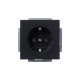 Розетка SCHUKO 16А 250В, серия solo/future, цвет чёрный бархат  2011-0-6211   2CKA002011A6211  ABB