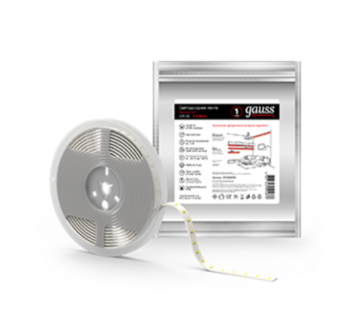 Лента светодиодная Elementary 2835/60-SMD 4.8W 12V DC красный IP20 (ZIP Bag 5м)  355000705  Gauss