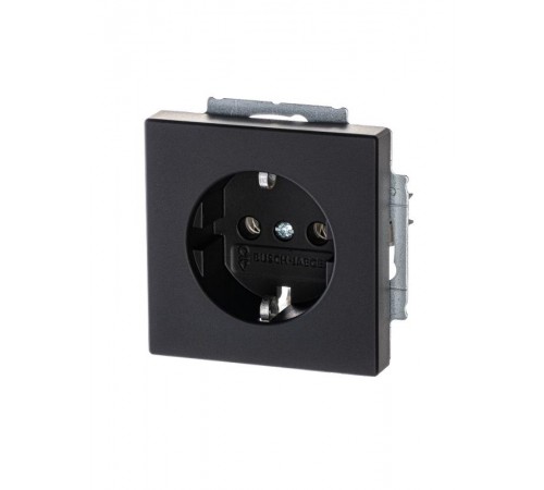 Розетка SCHUKO 16А 250В, серия solo/future, цвет чёрный бархат  2011-0-6211   2CKA002011A6211  ABB