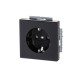 Розетка SCHUKO 16А 250В, серия solo/future, цвет чёрный бархат  2011-0-6211   2CKA002011A6211  ABB