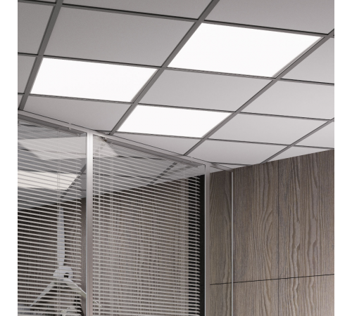 Светильник светодиодный офисный 36W 3150lm 6500K IP20 595*595*19мм матовый LED 1/4  842123340  Gauss