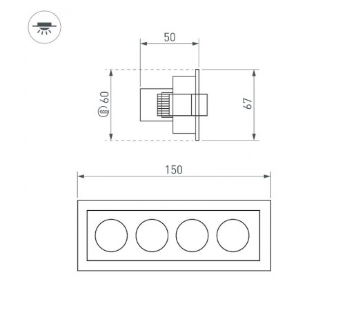 Светильник MS-ORIENT-BUILT-TURN-TC-S67x150-10W Day4000 (WH-BK, 30 deg, 230V) (Arlight, IP20 Металл, 5 лет)  032229  Arlight