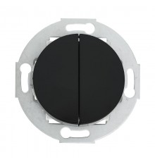 Выключатель двухклавишный (схема 5) 10 A, 250 B (черный ) Vintage  881108-1  Ecoplast