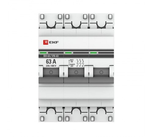 Выключатель нагрузки модульный ВН-63, 3P 63А EKF PROxima  SL63-3-63-pro  EKF (замена - S63363)