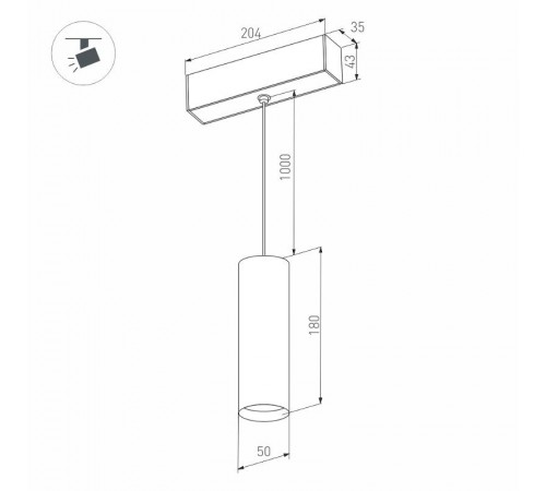Светильник MAG-SPOT-HANG-45-R50-7W Warm3000 (BK, 24 deg, 24V)  027007  Arlight