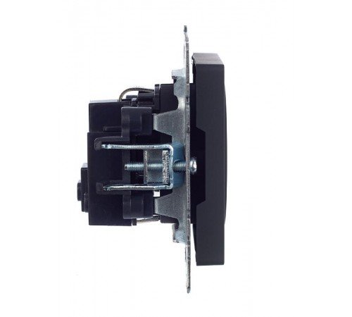 BRITE Розетка с заземлением со шторками 16А РС14-1-0-БрГ графит  BR-R14-16-K53  IEK