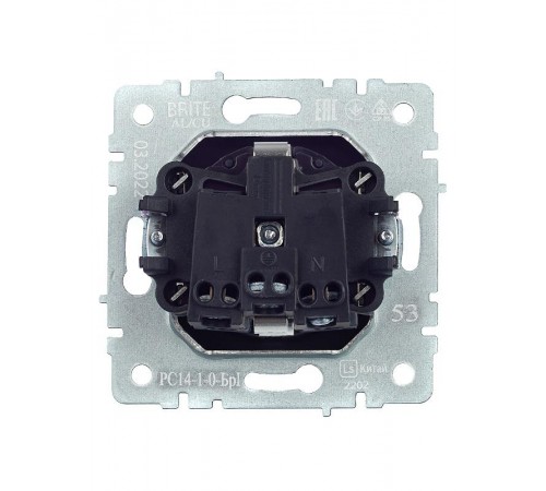 BRITE Розетка с заземлением со шторками 16А РС14-1-0-БрГ графит  BR-R14-16-K53  IEK