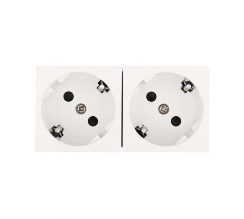 Розетка двойная с заземляющими контактами, с защитными шторками, 16 А, 250 В, под углом 45 градусов (белый) LK45  851704  Ecoplast
