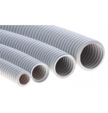 Труба HFFR гофрир. легкая, с зондом,без галогена, трудногорючая, цвет серый, диам 25 мм  20125HFR  Ecoplast