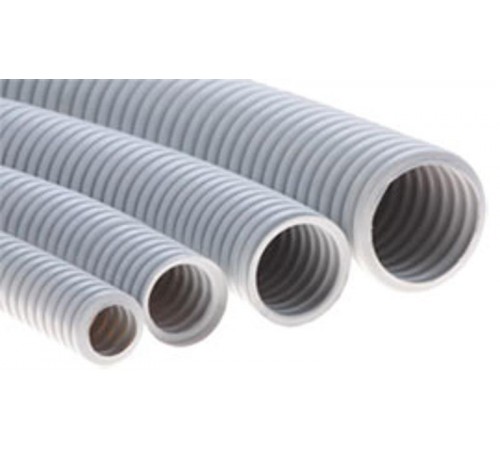 Труба HFFR гофрир. легкая, с зондом,без галогена, трудногорючая, цвет серый, диам 25 мм  20125HFR  Ecoplast