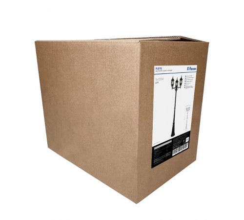 Светильник садово-парковый 8115 3*100W 230V E27 400*580*2120мм черный  11214  FERON