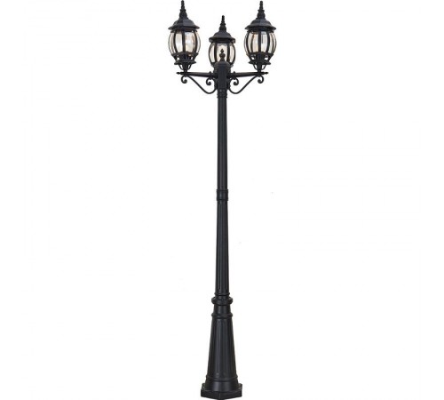 Светильник садово-парковый 8115 3*100W 230V E27 400*580*2120мм черный  11214  FERON