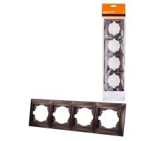 Рамка 4-х постовая горизонтальная шоколад "Лама"  SQ1815-0532  TDM