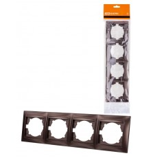 Рамка 4-х постовая горизонтальная шоколад "Лама"  SQ1815-0532  TDM
