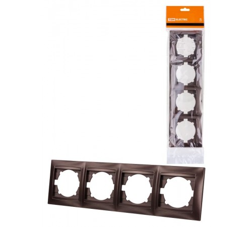Рамка 4-х постовая горизонтальная шоколад "Лама"  SQ1815-0532  TDM
