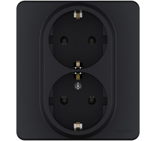 Inspiria Антрацит Розетка 2-ая с заземлением С/У 16А с рамкой  673753  Legrand