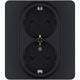 Inspiria Антрацит Розетка 2-ая с заземлением С/У 16А с рамкой  673753  Legrand