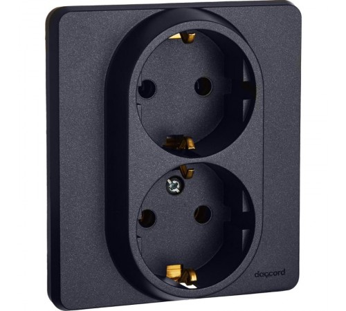 Inspiria Антрацит Розетка 2-ая с заземлением С/У 16А с рамкой  673753  Legrand