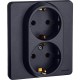 Inspiria Антрацит Розетка 2-ая с заземлением С/У 16А с рамкой  673753  Legrand