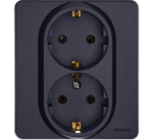 Inspiria Антрацит Розетка 2-ая с заземлением С/У 16А с рамкой  673753  Legrand