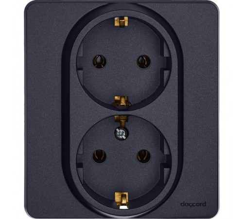 Inspiria Антрацит Розетка 2-ая с заземлением С/У 16А с рамкой  673753  Legrand