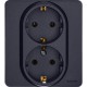 Inspiria Антрацит Розетка 2-ая с заземлением С/У 16А с рамкой  673753  Legrand